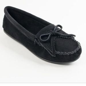 Black Minnetonka moccasins